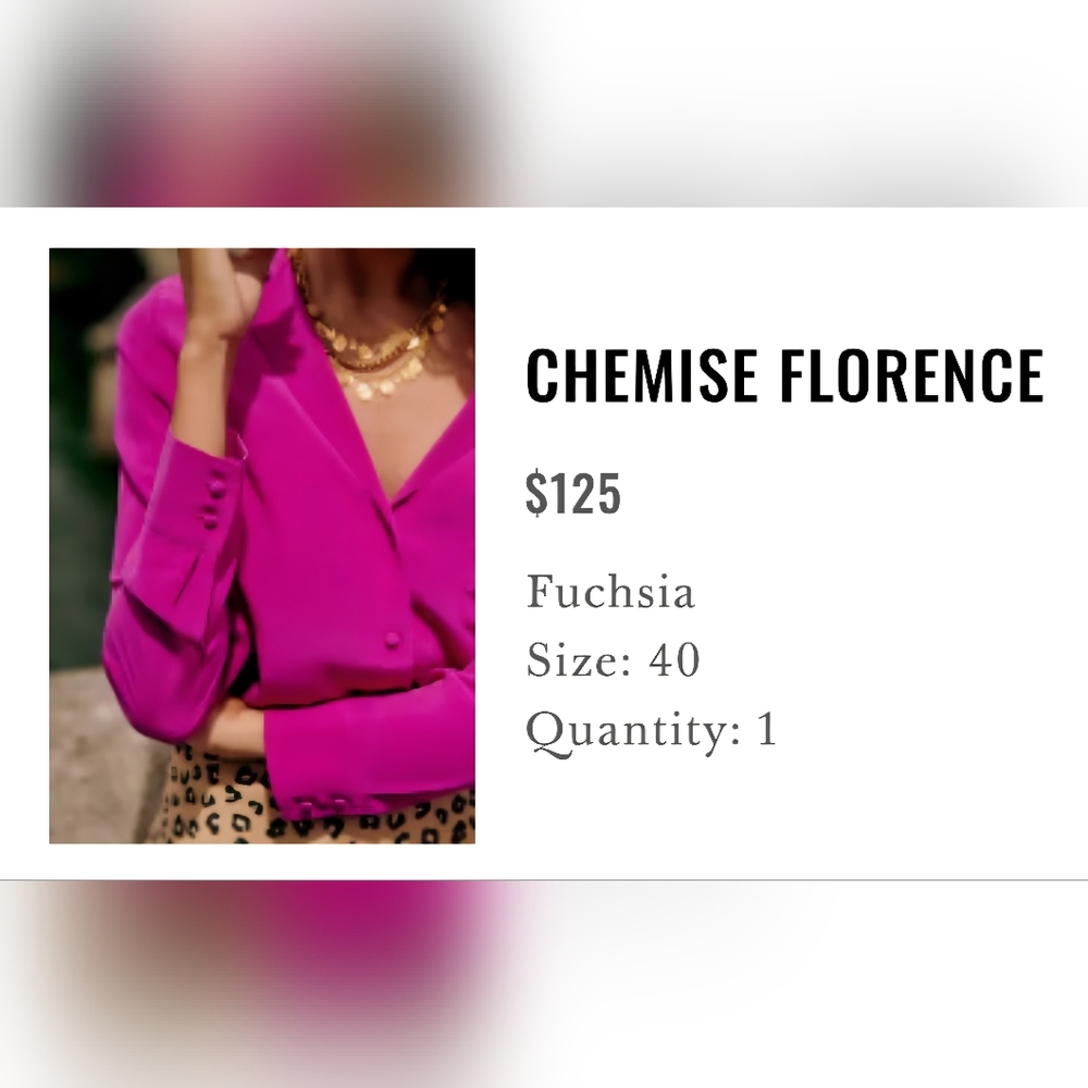 Sezane Florence Shirt Fuchsia - Size 40